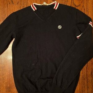 Boys Gucci Navy Blue V-Neck Sweater/Top/Shirt sz 12